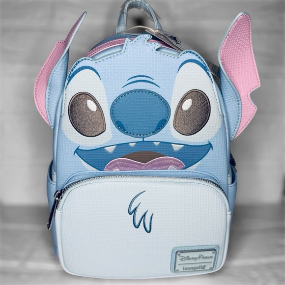Disney Handbags - New Loungefly Disney Stitch Mini Backpack - Light Blue and Pink